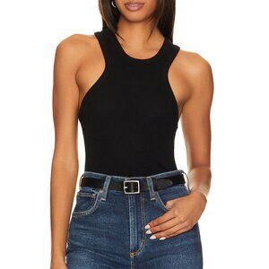 Citizens Of Humanity Melrose Black Tank Top Ribbed Cotton Lyocell Made in USA